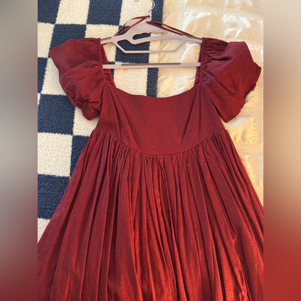 Mabel boutique maroon babydoll dress
